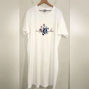 VTG Cal‎ Cru Long T-Shirt Women's One Size Outer Banks Off White Single Stitch